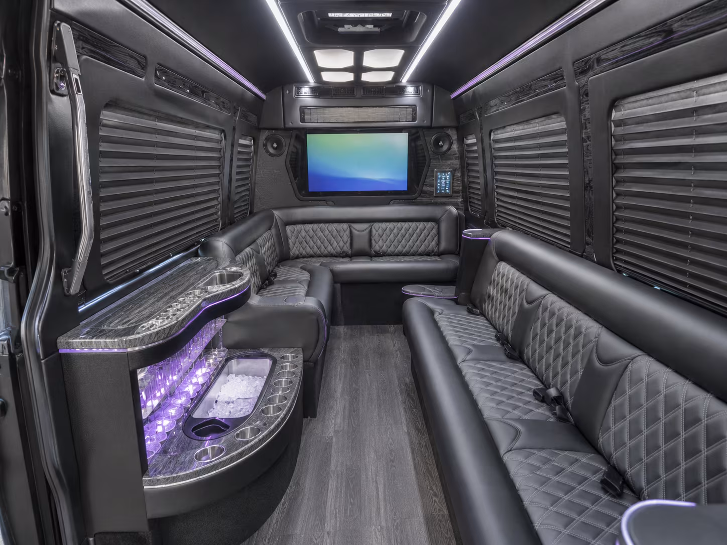 hendersonville 15 passenger party bus inside