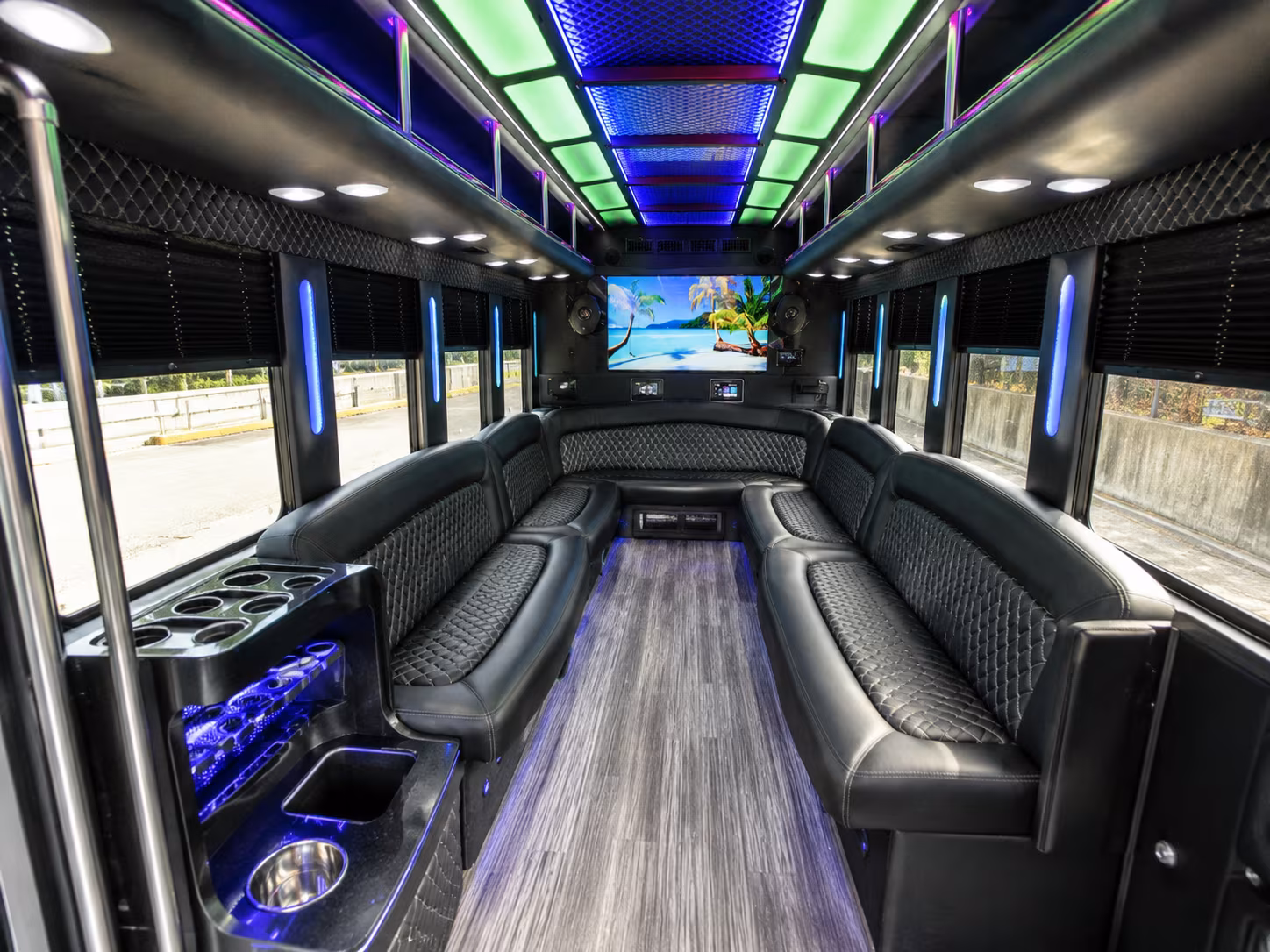 hendersonville 18 passenger party bus inside