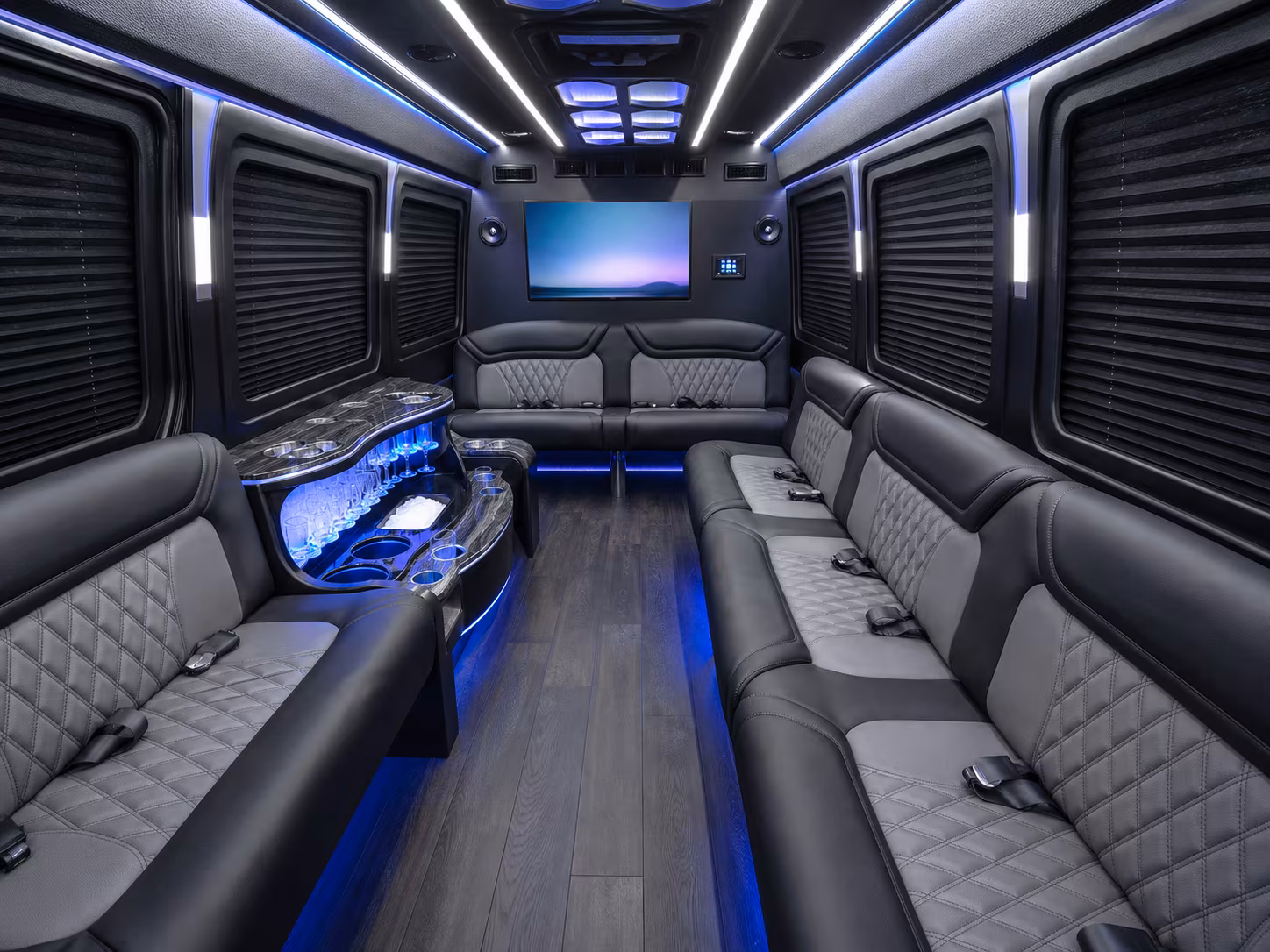 hendersonville 30 passenger party bus interior