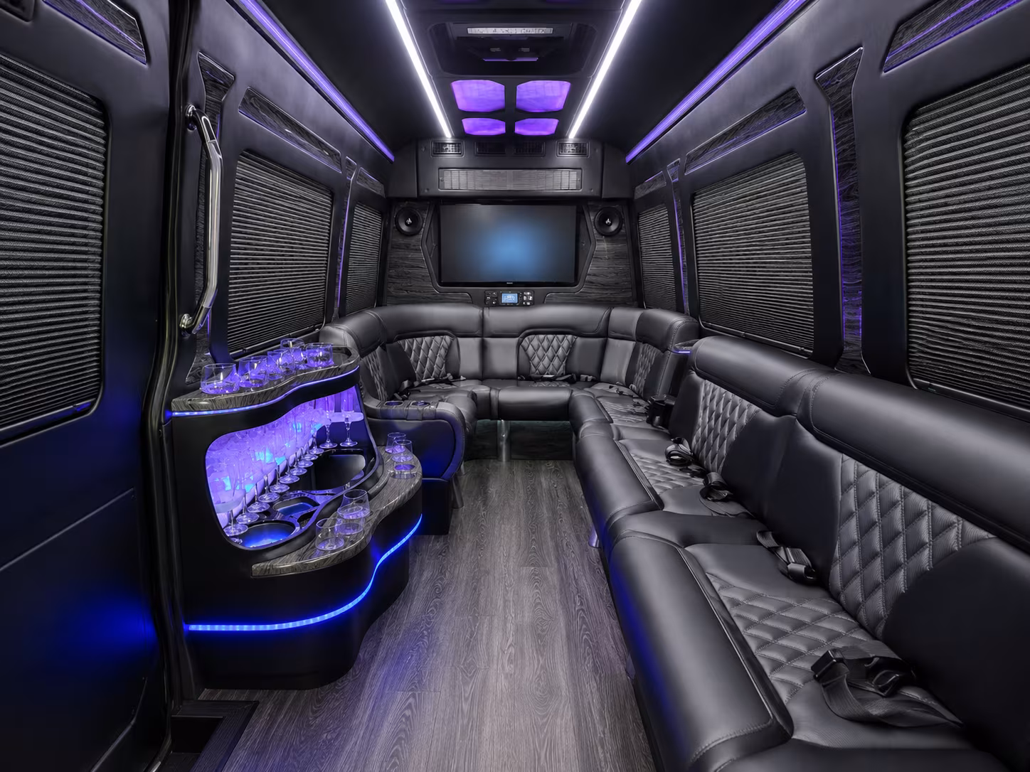 hendersonville 50 passenger party bus interior
